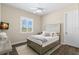 Inviting bedroom featuring wood floors, a comfortable bed, a window with blinds, and a TV on the wall at 3487 Recurve Cir, Sarasota, FL 34240