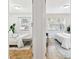 Bright bedrooms featuring white walls, parquet floors, sunny windows, and stylish decor at 3818 W San Miguel St, Tampa, FL 33629