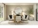 Elegant dining room featuring a round table, stylish chairs, and modern decor at 11906 Brae Way, Dade City, FL 33525