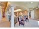 The home's foyer features soaring ceilings and architectural columns at 1408 Alhambra Dr, Apollo Beach, FL 33572