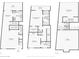 Three floor plans showing the different levels and their respective rooms at 170 E Davis Blvd, Tampa, FL 33606