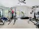Well-equipped home gym featuring multiple workout stations and a full range of equipment at 2327 Shirecrest Cove Way, Lutz, FL 33558