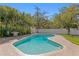 Sparkling pool surrounded by a brick-paved patio and lush landscaping, perfect for outdoor entertaining at 4506 W Beachway Dr, Tampa, FL 33609