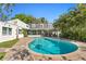 Beautiful pool area with lush landscaping, patio, and a screened-in porch at 4506 W Beachway Dr, Tampa, FL 33609
