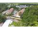 Scenic aerial shot of townhomes nestled amidst lush green trees and a tranquil neighborhood at 2676 Tanglewood Trl, Palm Harbor, FL 34685