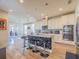 Bright, modern kitchen features stainless steel appliances, a large island, and stylish pendant lighting at 28923 Lucero Ln, Wesley Chapel, FL 33543