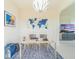 Comfortable sitting area with a world map on the wall, a desk, and stylish decor at 28923 Lucero Ln, Wesley Chapel, FL 33543
