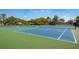 Multiple tennis courts with green and blue surfaces, perfect for tennis enthusiasts and recreation at 3506 Pine Knot Dr, Valrico, FL 33596