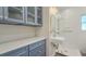 Stylish bathroom with custom cabinetry, a sleek vanity, and modern fixtures at 515 34Th Ne Ave, St Petersburg, FL 33704