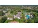 Aerial shot of neighborhood pool with a lap pool and other leisure pools at 6002 Churchside Dr, Lithia, FL 33547