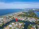 Aerial view of the property, showcasing waterfront location and neighborhood at 6614 Blackfin Way, Apollo Beach, FL 33572
