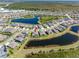Beautiful aerial shot showcases the property's proximity to scenic lakes and the neighborhood's design at 7415 Paradiso Dr, Apollo Beach, FL 33572