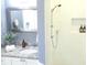 Bright bathroom featuring a granite vanity and an accessible shower at 205 N Westland Ave, Tampa, FL 33606