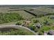 Aerial view showcasing the property's expansive lot, mature trees, and beautiful landscaping at 34201 Kentucky Derby Pl, Dade City, FL 33525