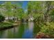 View of the pond, showcasing lush landscaping and buildings at 6923 Stones Throw N Cir # 4205, St Petersburg, FL 33710