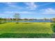 Large backyard with manicured lawn, water views, and mature landscaping at 6324 Brevada Ln, Apollo Beach, FL 33572