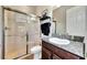 Bathroom with a glass shower and neutral color scheme at 6324 Brevada Ln, Apollo Beach, FL 33572