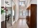 Foyer with tall ceilings, chandelier, and a clear view of the main entry doors at 6324 Brevada Ln, Apollo Beach, FL 33572