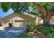 Charming home with a two-car garage, mature shade tree, and well-manicured lawn in a desirable neighborhood at 1093 Muirfield Ct, Tarpon Springs, FL 34688