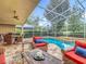 Inviting screened-in pool area with comfortable seating, perfect for outdoor relaxation and entertaining at 17503 Edinburgh Dr, Tampa, FL 33647