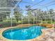 Screened-in pool with a hot tub and stone accents surrounded by mature landscaping and outdoor living spaces at 17503 Edinburgh Dr, Tampa, FL 33647