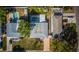 Aerial view of a home showcasing a pool, screened-in porch, and well-maintained landscaping at 2736 45Th N Way, St Petersburg, FL 33713