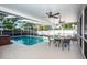 Relaxing screened-in pool area with comfortable outdoor seating and ceiling fans for enjoyable gatherings at 2736 45Th N Way, St Petersburg, FL 33713
