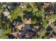Stunning aerial view of a neighborhood with mature trees and well-maintained lawns at 2934 Lichen Ln # D, Clearwater, FL 33760