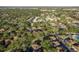 High aerial view of a residential community featuring lush trees and manicured landscaping at 2934 Lichen Ln # D, Clearwater, FL 33760