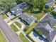 Aerial view of the property showcasing the home's layout, backyard, and neighborhood surroundings at 3310 W Swann Ave, Tampa, FL 33609