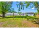 Large backyard with mature trees and a well-maintained lawn offers privacy and space for outdoor enjoyment at 3310 W Swann Ave, Tampa, FL 33609