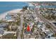 A captivating aerial view showing the proximity to the beach and local attractions at 12404 Sunshine Ln, Treasure Island, FL 33706