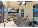 Relaxing covered patio with a ceiling fan and view of the backyard at 15616 Greyrock Dr, Spring Hill, FL 34610