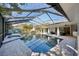 Enclosed pool and spa area with seating and a screened enclosure that offers a private outdoor retreat at 3994 Belmoor Dr, Palm Harbor, FL 34685