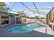 Inviting screened-in pool area with ample seating space is perfect for relaxation and entertainment at 8024 Timberlane Dr, Tampa, FL 33615