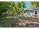 Fenced backyard offers a private outdoor space, enhanced by mature trees providing ample shade on a sunny day at 1401 E North St, Tampa, FL 33604
