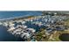Aerial view of boat marina on the water with skyline views at 2410 Harbourside Dr # 142, Longboat Key, FL 34228