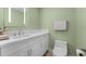 Cozy bathroom highlighting a sleek vanity, toilet, and recessed lighting at 2410 Harbourside Dr # 142, Longboat Key, FL 34228