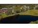 Aerial view of houses nestled amidst trees and a tranquil lake at 2537 Royal Pines Cir # 19I, Clearwater, FL 33763