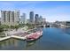 Waterfront view of a pirate ship in a river with city skyline in the background at 345 Bayshore Blvd # 1502, Tampa, FL 33606