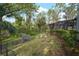 Backyard view featuring fencing, landscaping, and a screened-in lanai at 3633 Cordgrass Dr, Valrico, FL 33596