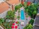 Breathtaking aerial view of the community pool, cabanas and beautiful grounds at 402 S Armenia Ave # 137, Tampa, FL 33609