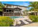 Stunning backyard pool with sun loungers, mature tropical landscaping, and outdoor seating at 4806 W San Rafael St, Tampa, FL 33629