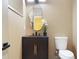 Well-designed half bath featuring a modern vanity, unique mirror, and stylish fixtures at 1320 Coral S Way, St Petersburg, FL 33705