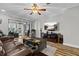 Relaxing living room with leather seating, wood-look floors, and an open view to the adjacent office space at 19029 Us Highway 19 N # 27E, Clearwater, FL 33764