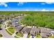 Aerial view of neighborhood homes surrounded by mature trees and lush landscaping at 24941 Ravello St, Land O Lakes, FL 34639