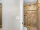 Modern bathroom with a tiled shower, providing a clean and stylish space at 24941 Ravello St, Land O Lakes, FL 34639