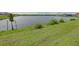 Lush green lawn extends to the tranquil lake, creating a picturesque and serene backyard retreat at 5210 Dandelion St, Apollo Beach, FL 33572