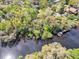 Overhead view of a waterfront property surrounded by lush greenery and a private dock at 57 Hamilton Heath Dr Dr, Tampa, FL 33604
