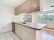 Bright eat in kitchen with peninsula, stainless sink and lots of natural light at 7330 Cherry Laurel Dr, Port Richey, FL 34668